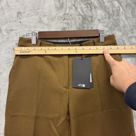 The Kooples Wooly Pique Brown Trouser Pants Pleated NWT 30x32 Wool Preppy - Picture 3 of 7